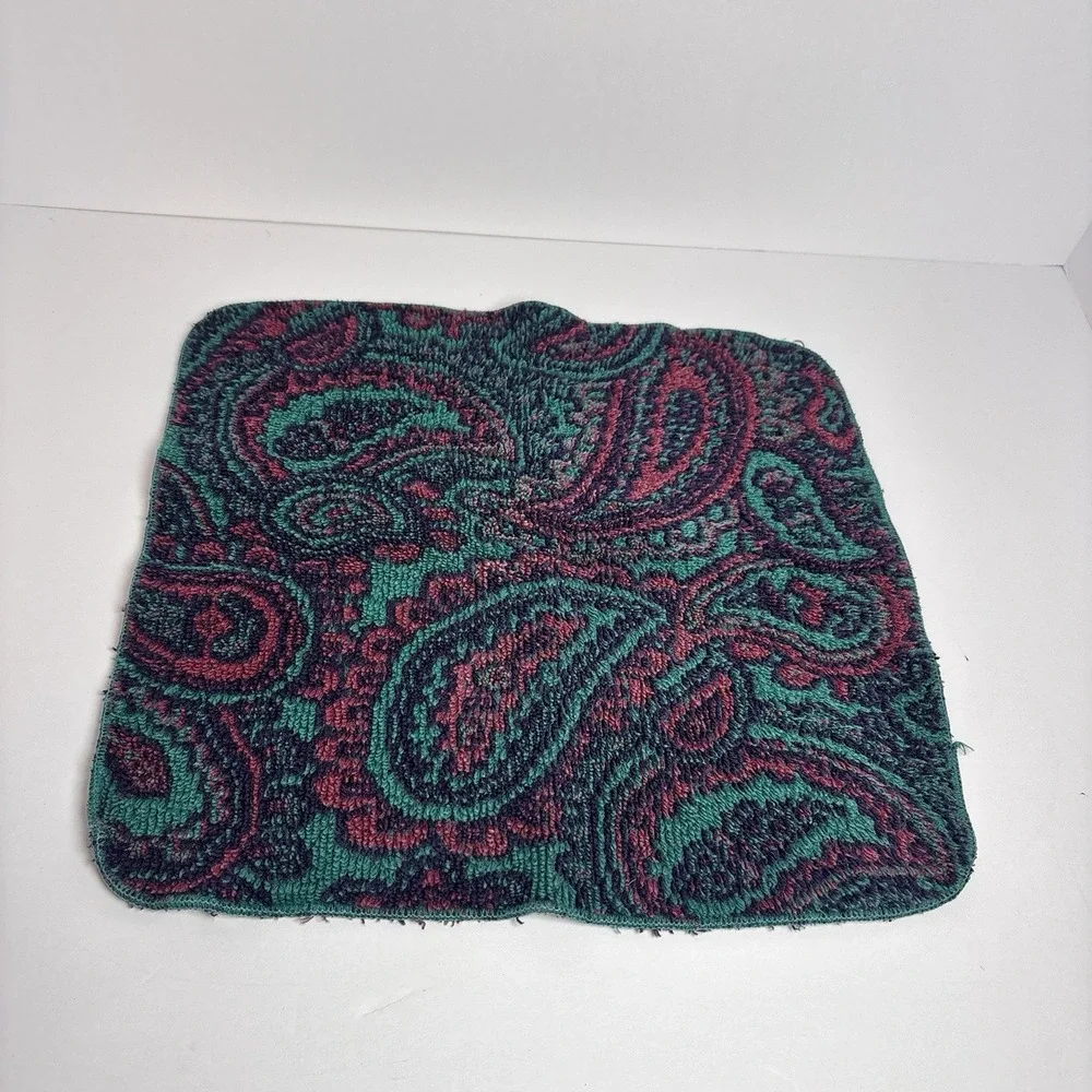 Vintage Fieldcrest Royal Velvet Washcloths Set of 2 Paisley Cotton Made USA